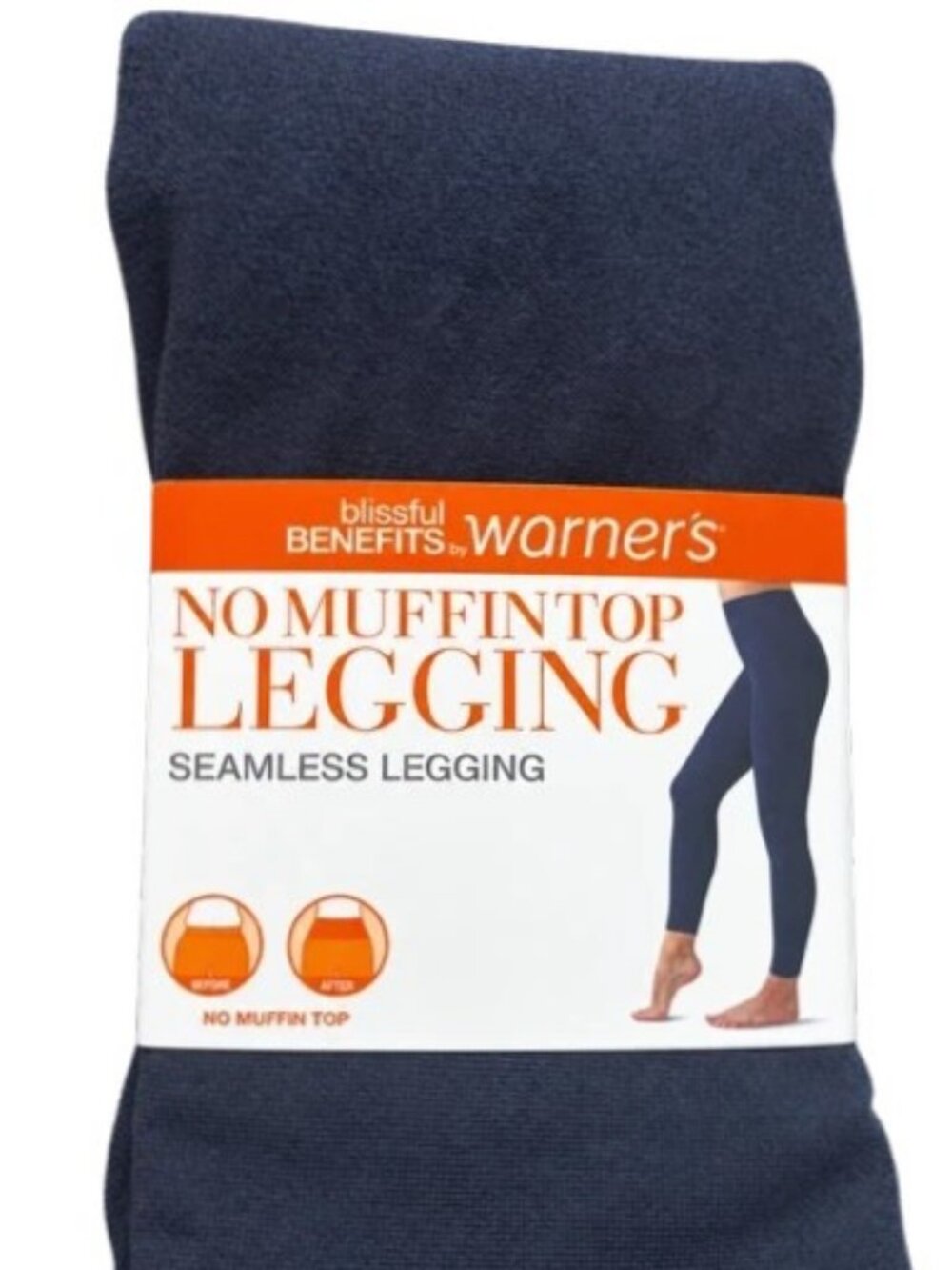 Warner’s No Muffin Top Seamless Leggings XS Dark Denim Heather